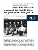 La Conferencia de Potsdam, El Reparto Del Mundo Entre Los Ganadores de La Guerra