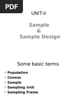 Unit-Ii: Sample & Sample Design