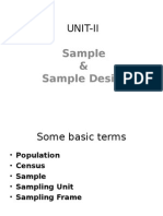 Unit-Ii: Sample & Sample Design