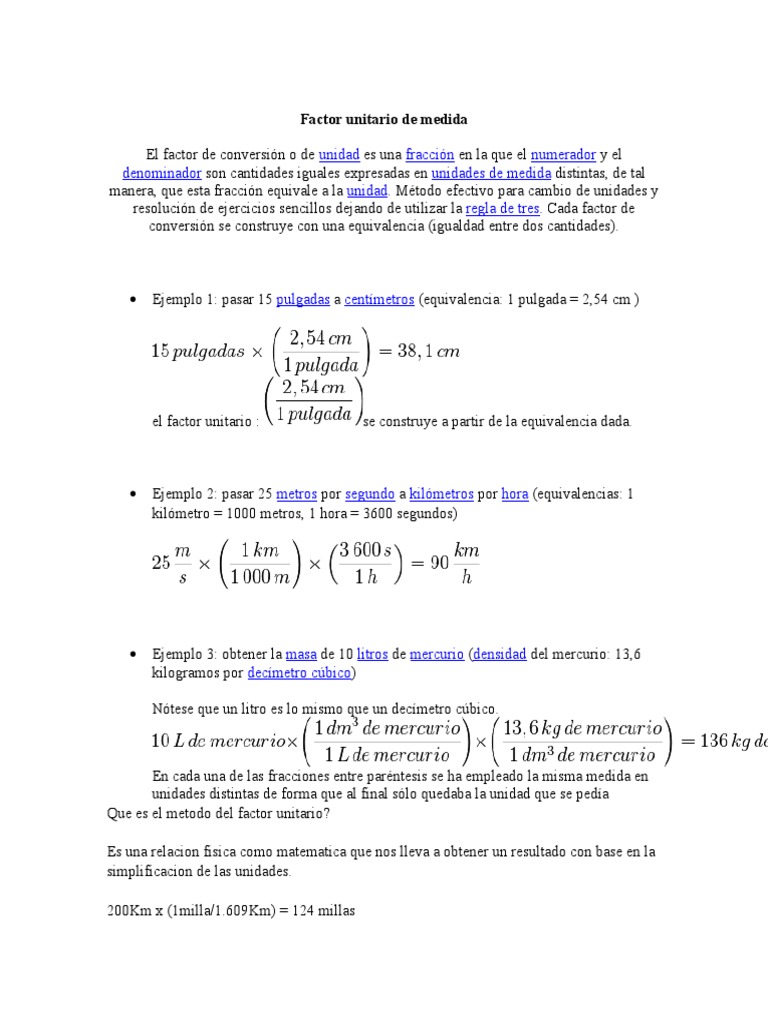 Km Hora A Metros Por Segundo Factor Unitario de Medida | PDF