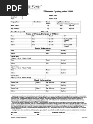 Credit Application Form