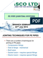 5. PE Pipe Jointing Systems by Plasco Ltd - Mwanza Presentations