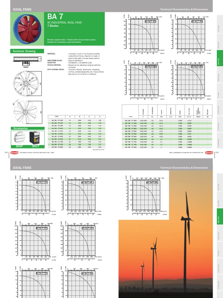 Axial Fan Technical Specs & Dimensions | PDF