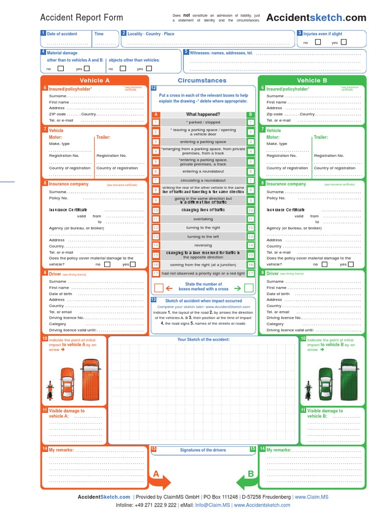 Accident Report Form Template | PDF | Traffic | Driver's License