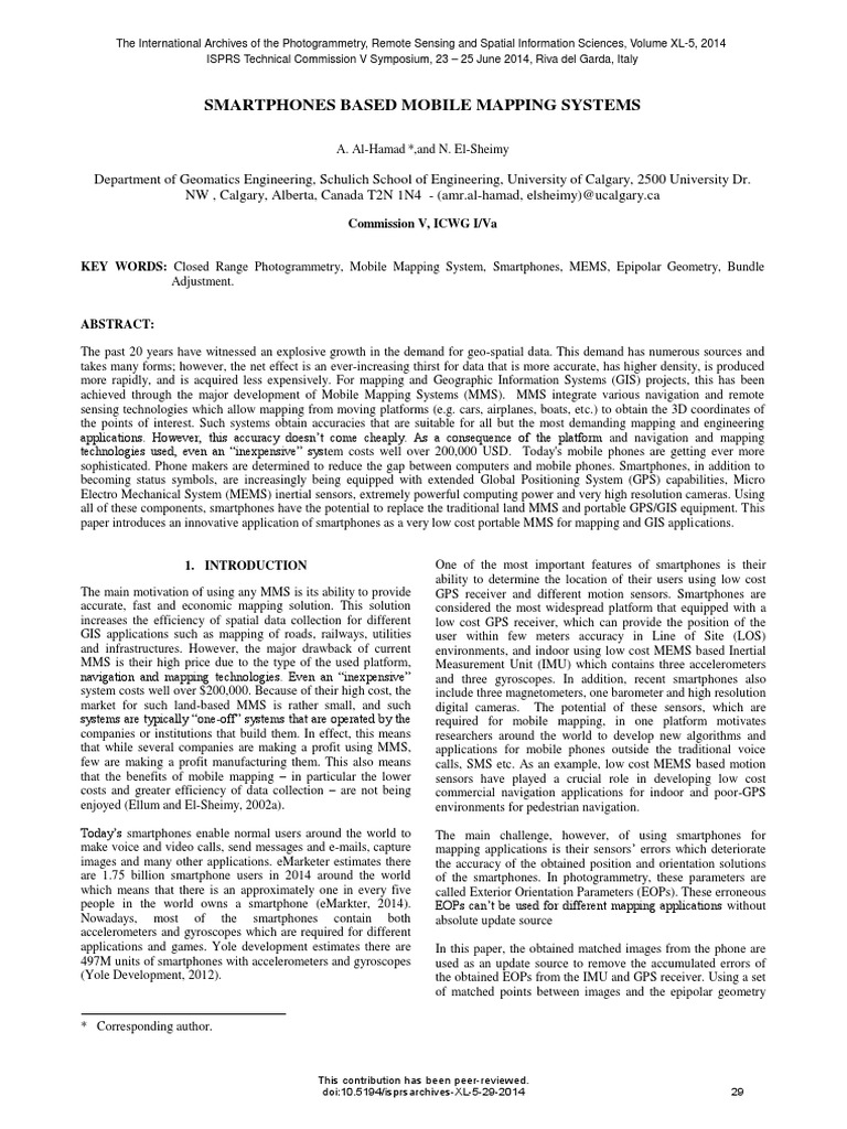 Smartphones as Mobile Mapping Systems | PDF | Geographic Information ...