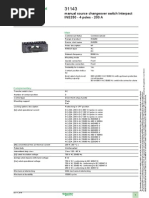 Product Data Sheet: Manual Source Changeover Switch Interpact INS250 - 4 Poles - 200 A