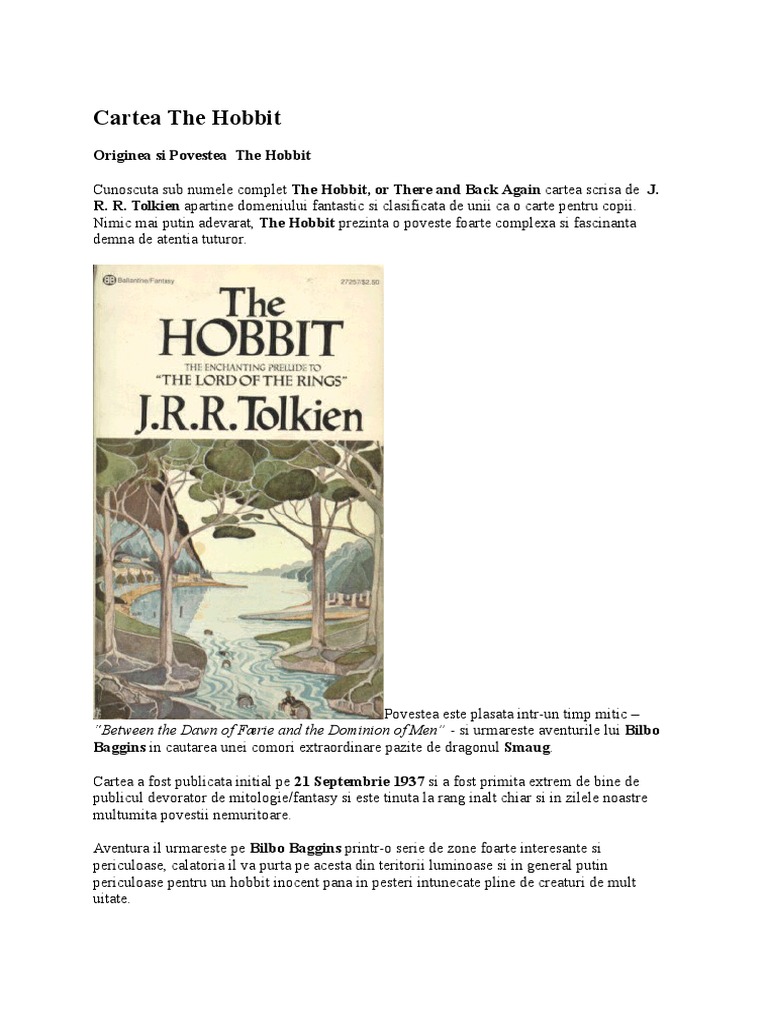 Consecutive In fact Coalescence Cartea The Hobbit | PDF