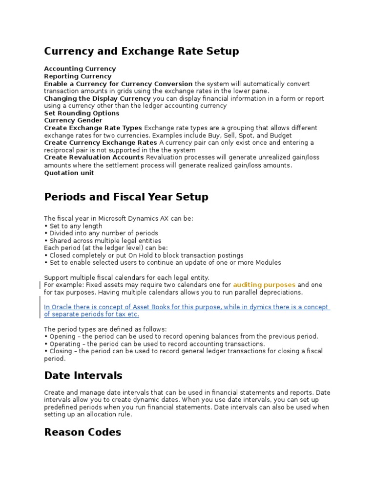 Currency and Fiscal Setup Guide | PDF | Exchange Rate | Fiscal Year