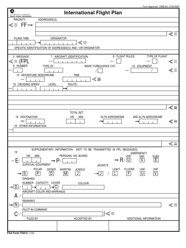 Icao Flight Plan | Download Free PDF | Federal Aviation Administration ...