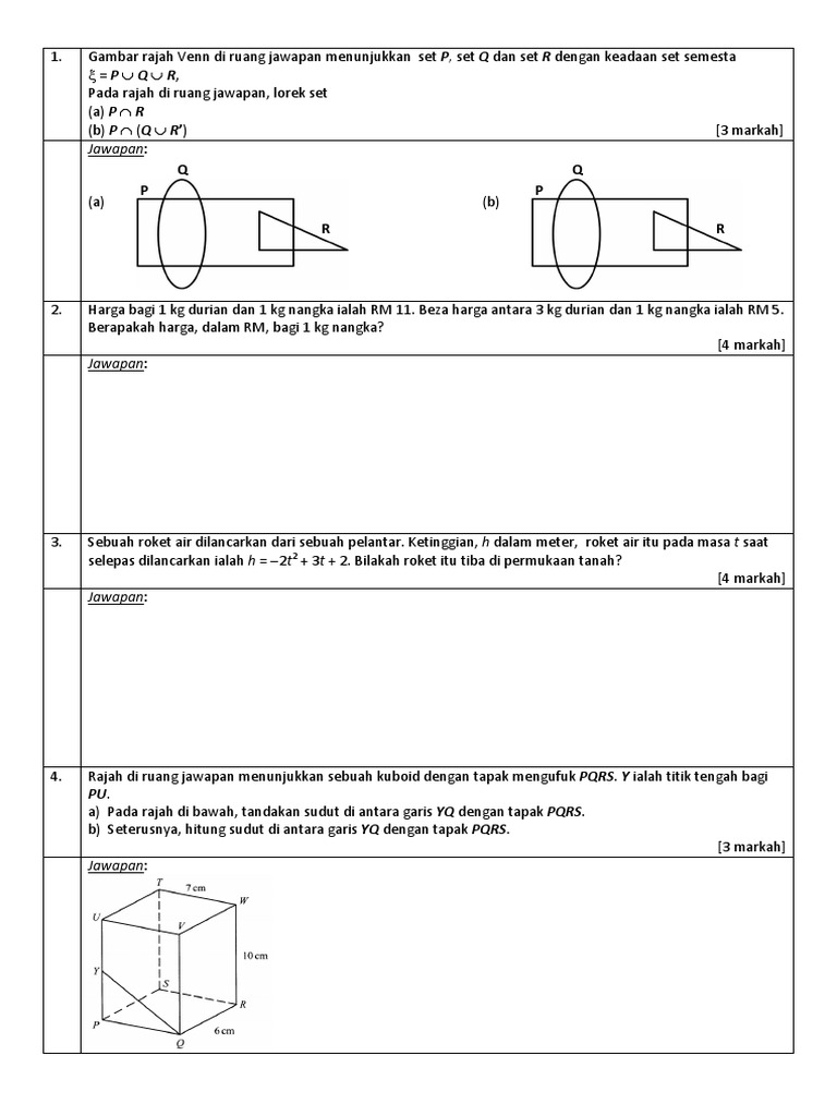 Soalan Matematik Spm 2014 Pdf