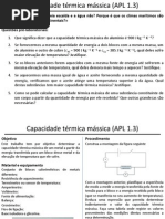 APL 1.3 - Capacidade Térmica Mássica