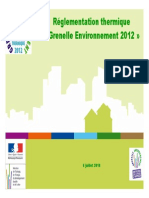 ￼Réglementation thermique « Grenelle Environnement 2012 »