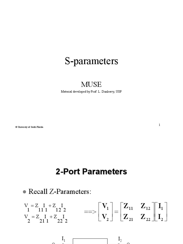 S Parameters | PDF | Amplifier | Electrical Circuits