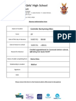 Absence Authorisation Form