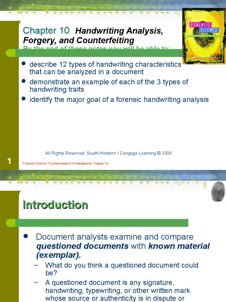 Handwriting Notes | PDF | Forensic Science | Graphology