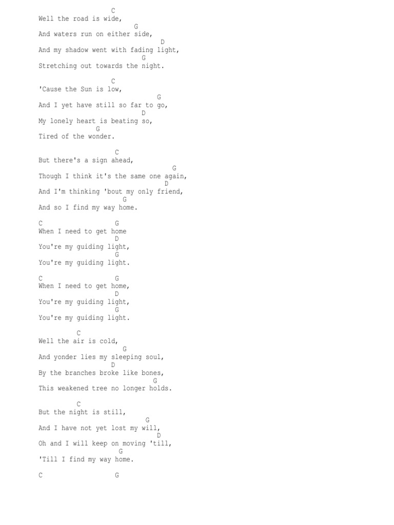 Guiding Light Chords PDF