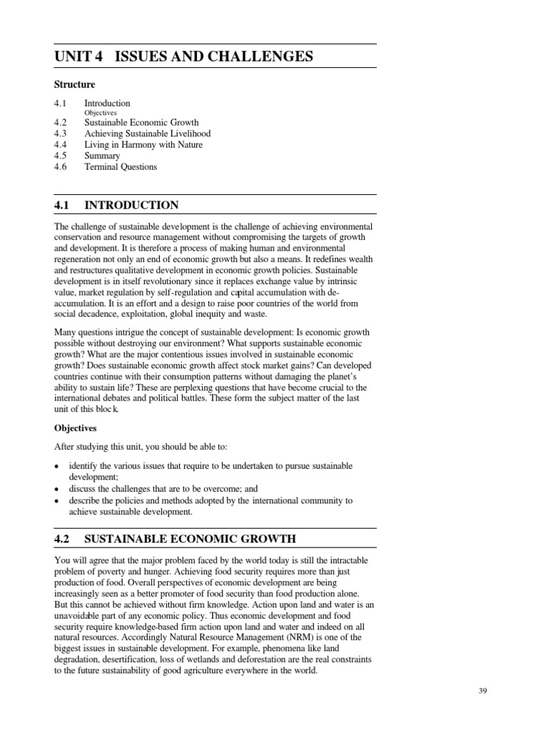 Sustainable Development Challenges | PDF | Sustainability | Resource