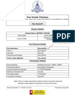 Sree Sarada Vidyalaya: Fee Receipt