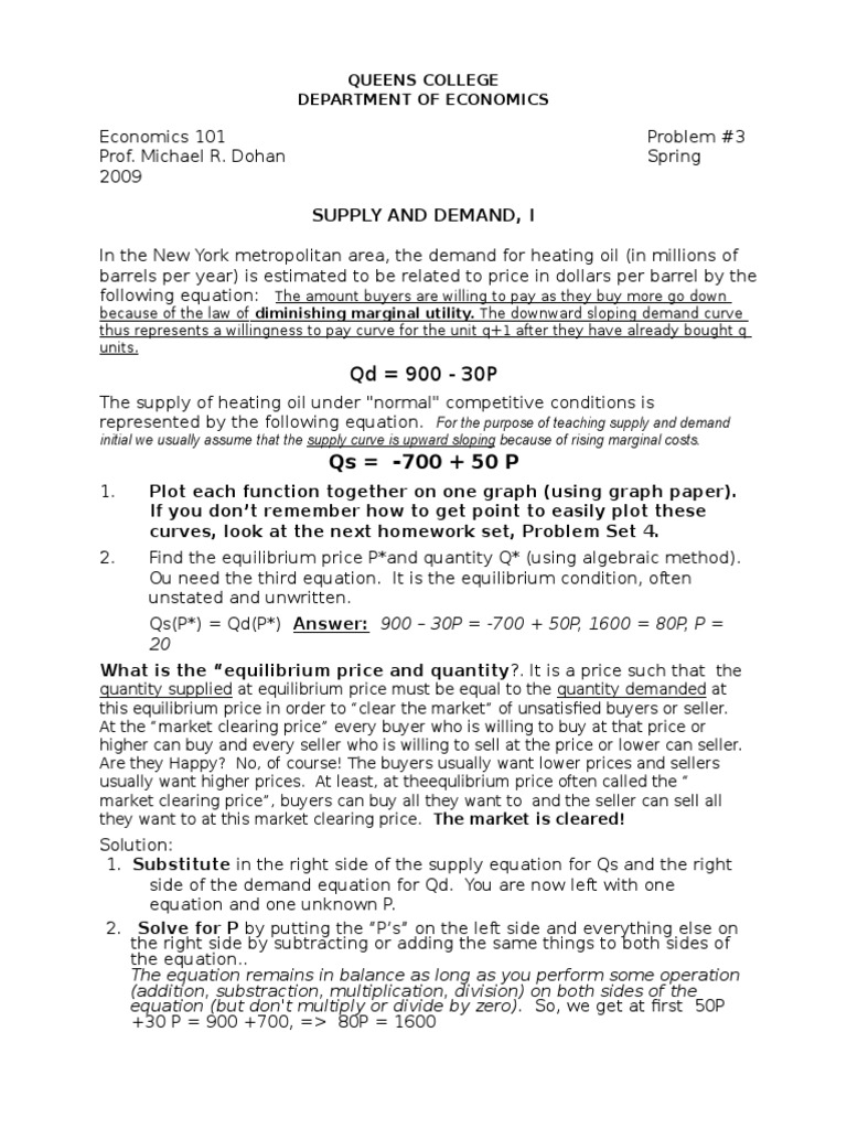 Supply and Demand Analysis in Economics | PDF | Supply (Economics) | Demand