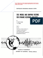 EERC-70-10 Soil Moduli and Damping Factors For Dynamic Response Analyses