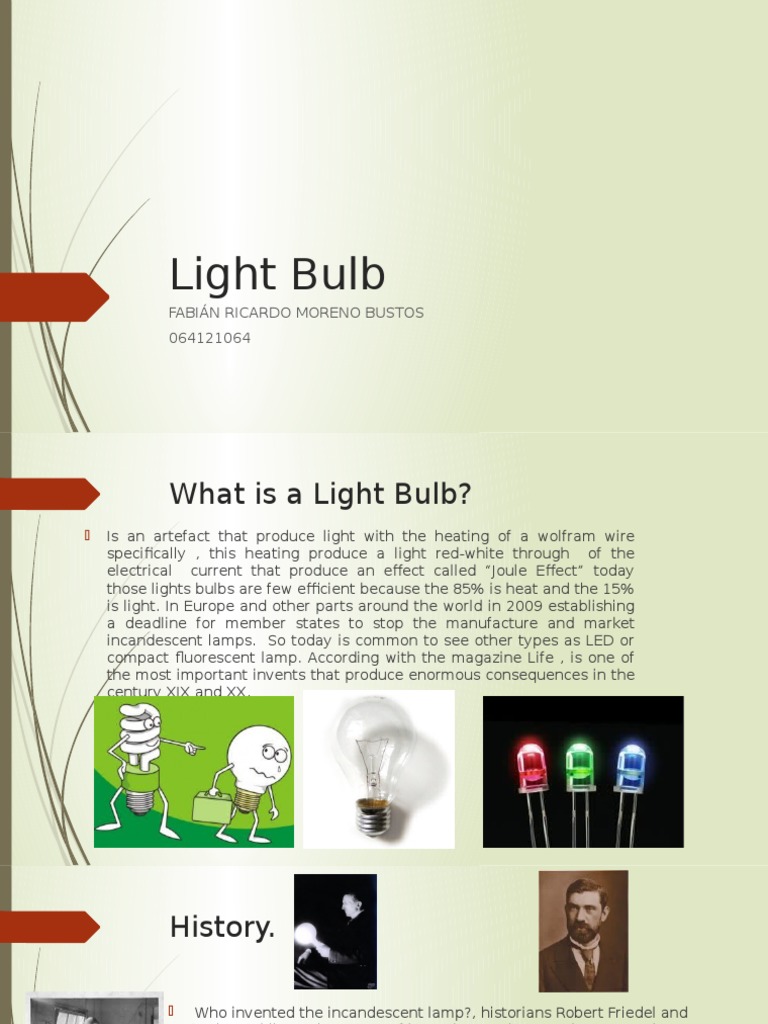 Light Bulb PDF Incandescent Light Bulb Thomas Edison