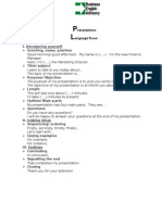 Presentation Terminology - Pre Intermediate