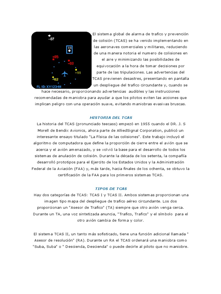 TCAS | PDF | Avión | Aeronáutica