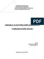 Variable Aleatoria Empleada en La "Comunicación Social"
