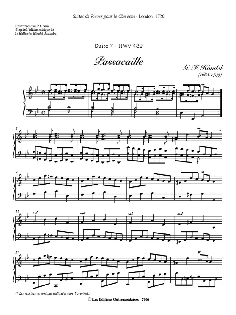 Handel - Suite 7 in G minor - No. 6., Passacaille/Passacaglia | Période