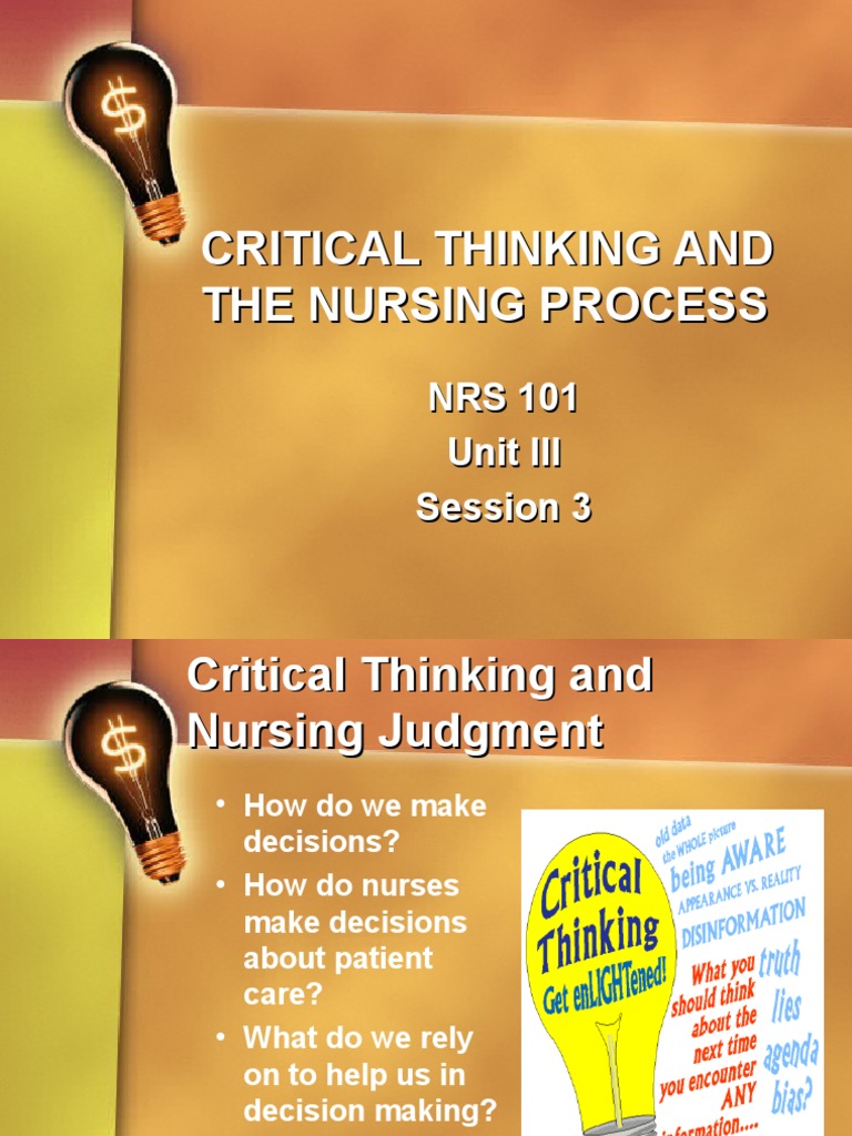 used critical thinking nursing