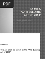 Republic Act No. 10627 - Anti-Bullying Act of 2013 | PDF