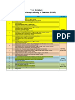 DRAP Test Schedule