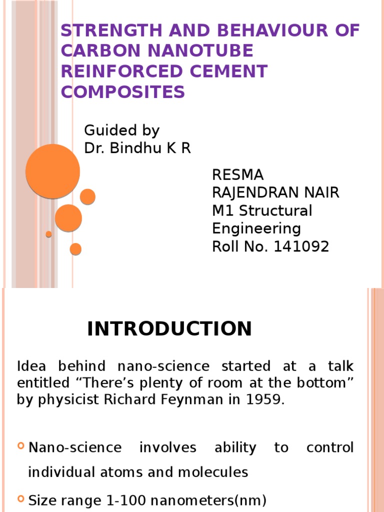 Carbon Nanotube Reinforced Concrete Strength | PDF | Nanotechnology ...