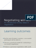 Negotiating Win-Win: An Introduction To Key Ideas in Negotiation