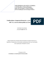 Neoliberalismo e Hegemonia Financeira: A Crise Financeira de 2007-8 e A Crise Da Dívida Pública Na Zona Do Euro