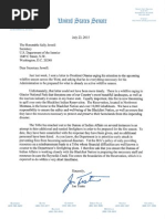Tester's letter to Secretary Jewell re Reynolds Creek Fire