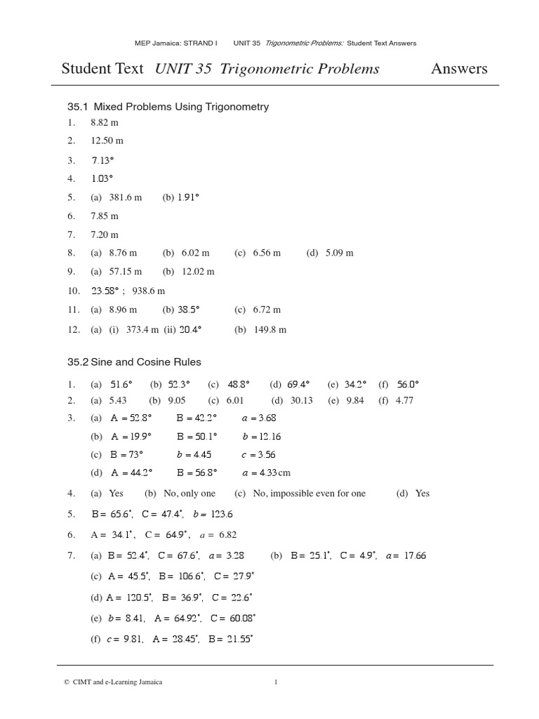 Trigonometry Solutions Guide | PDF | Teaching Methods & Materials