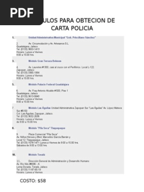 Modulos De Carta Policia