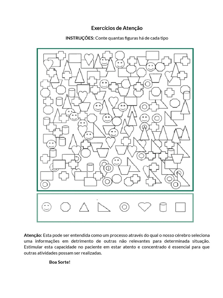 Exercícios de Atenção e Concentração | PDF