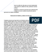 Generación de Hábitos y Estilos de Vida Sana