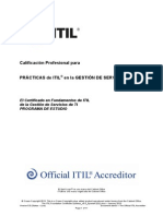 Silabo Oficial ITIL Foundation v2011 Spanish