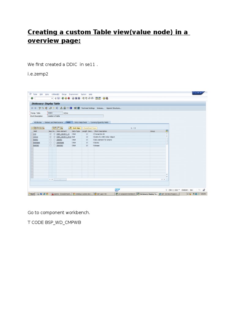 Creating a custom Table view(value node) in a overview page | PDF | Web ...