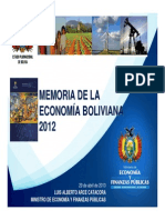 Memoria Anual Del Crecimiento ECONOMICO BOLIVIA 2013