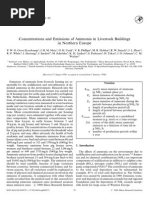 Concentrations and Emissions of Ammonia in Livestock Buildings in Northern Europe