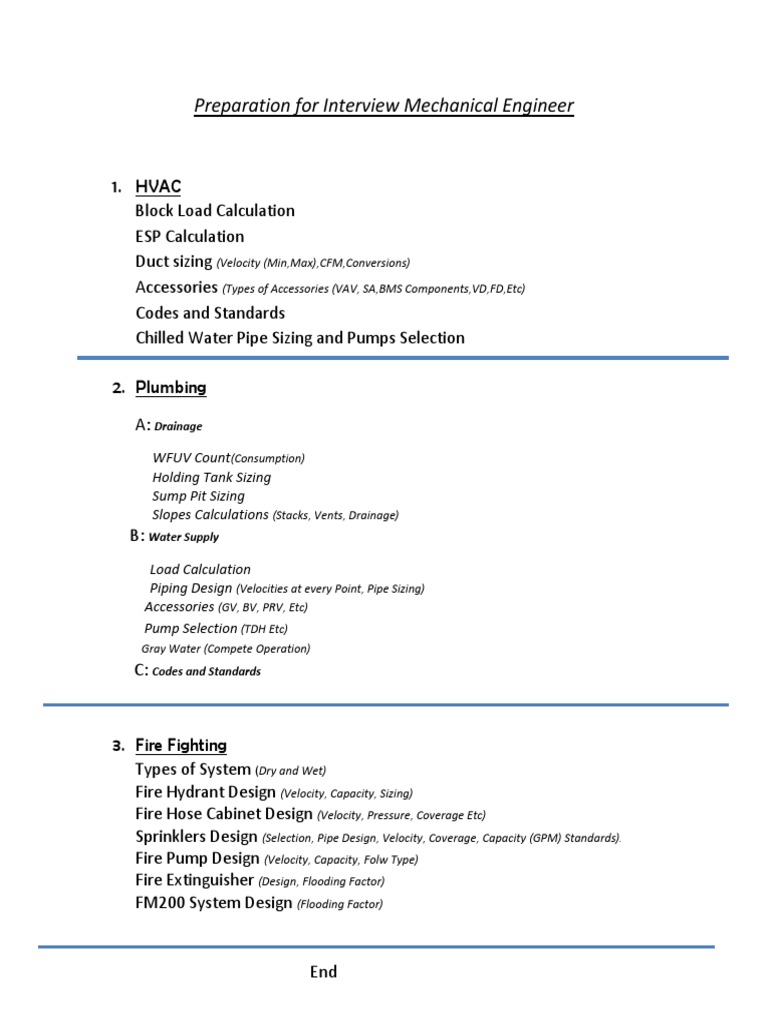 Mechanical Engineer Interview Prep | PDF