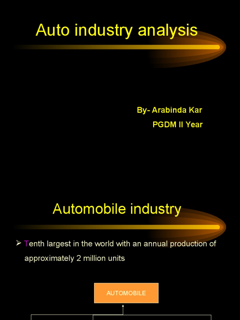 Auto Industry Analysis ByArabinda Kar PGDM Ii Year PDF Financial