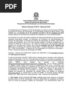 Edital Seleçao - Mestrado 2016