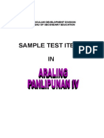 Test Items Araling Panlipunan IV