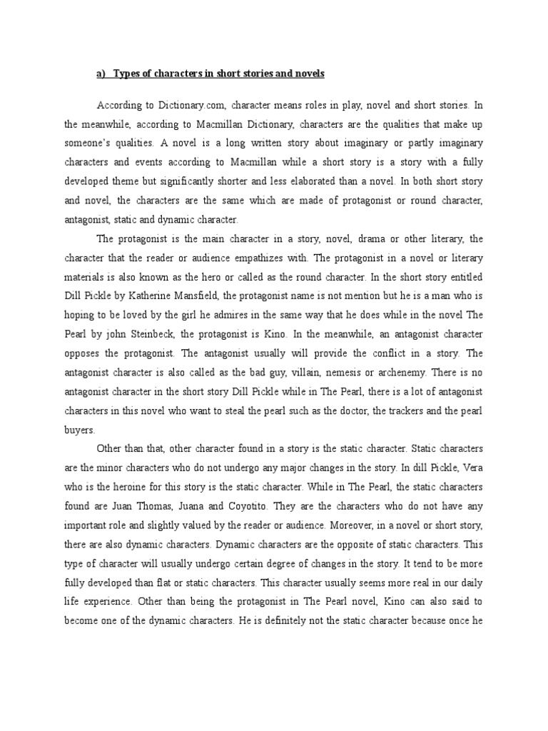 An Analysis of Character Types and Their Impact on Readers' Emotions in The Pearl and Dill