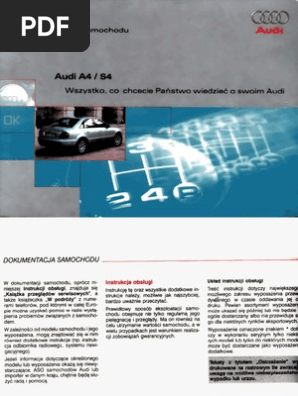 Audi A4 B5 Instrukcja Obs Ugi